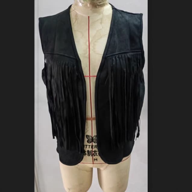 2025 Europe and America Halloween New Autumn Men's Hippie Suede Vest