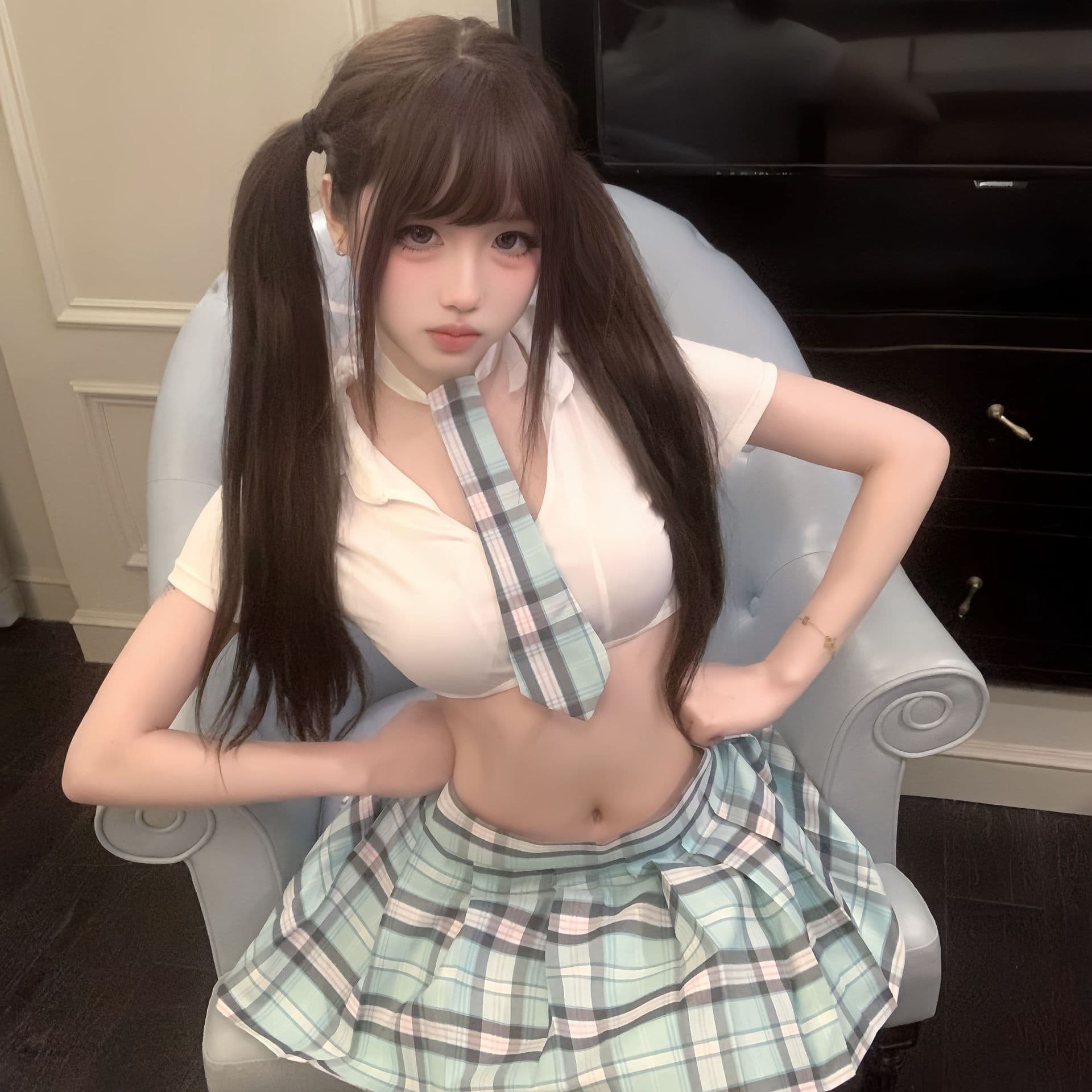 Wholesale Sexy Lingerie Costume Set, Pure Schoolgirl JK Pleated Skirt Set