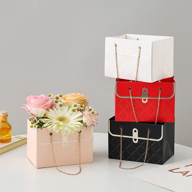 Lingge Xiaoxiangfeng flower shop packaging box flower handbag Chinese Valentine's Day bouquet flower box large bouquet packaging gift box