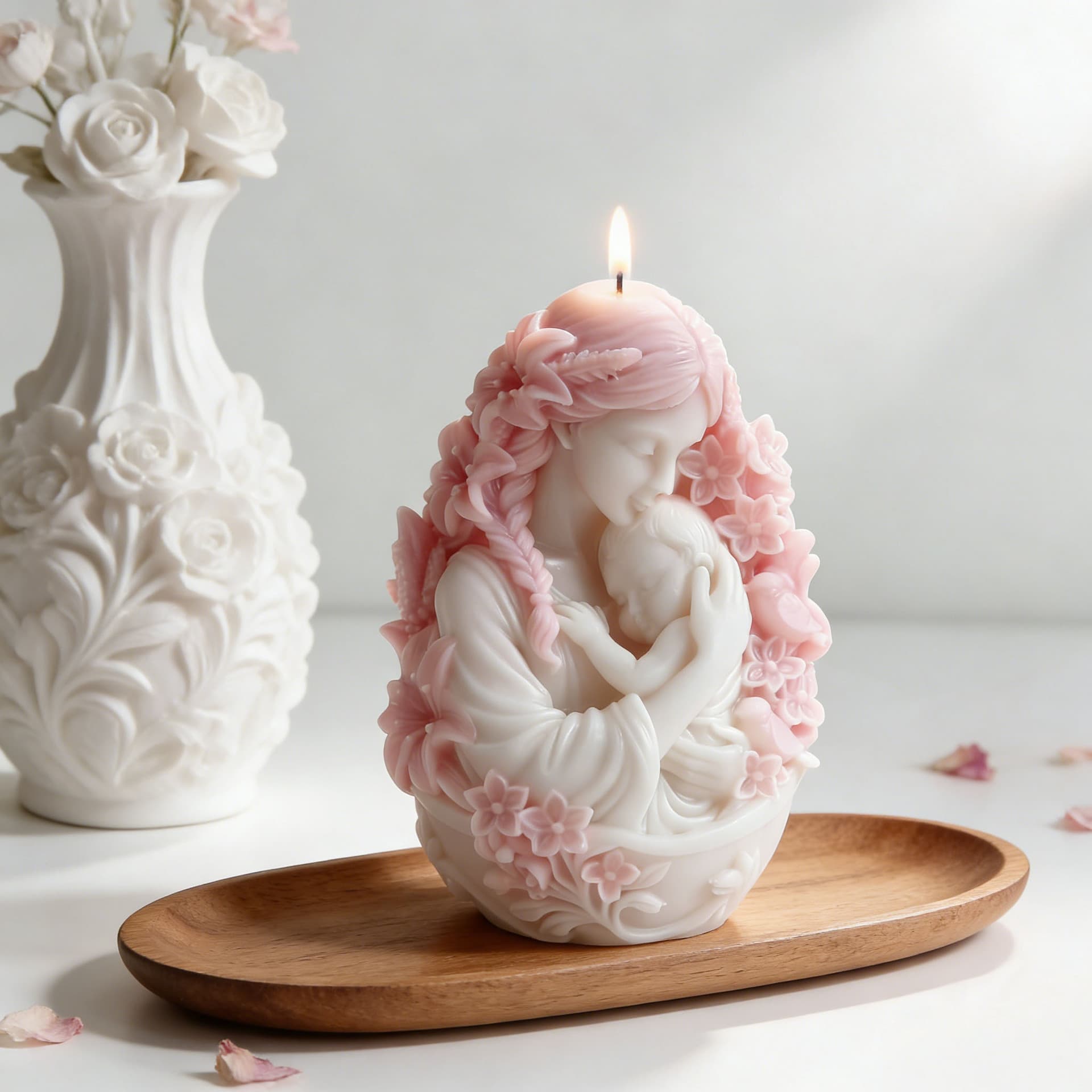 Cross-border Mother and Baby Art Candle Silicone Mold DIY Mother's Day Gift Portrait Aromatherapy Mould