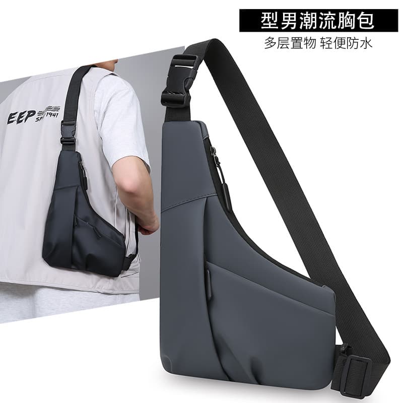 New Men's Chest Bag 2025 Casual Crossbody Bag, Large Capacity Waterproof Fashion Shoulder Sports Chest Bag for Phone