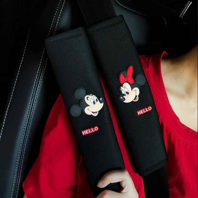 Car Seat Belt Shoulder Pad Cute Vehicle Safety Belt Interior Accessories Protector Extender Car Decoration Set