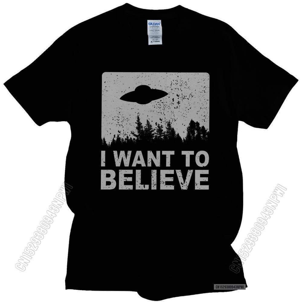 Stylish Male The X Files I Want To Believe T-Shirt Crew Neck