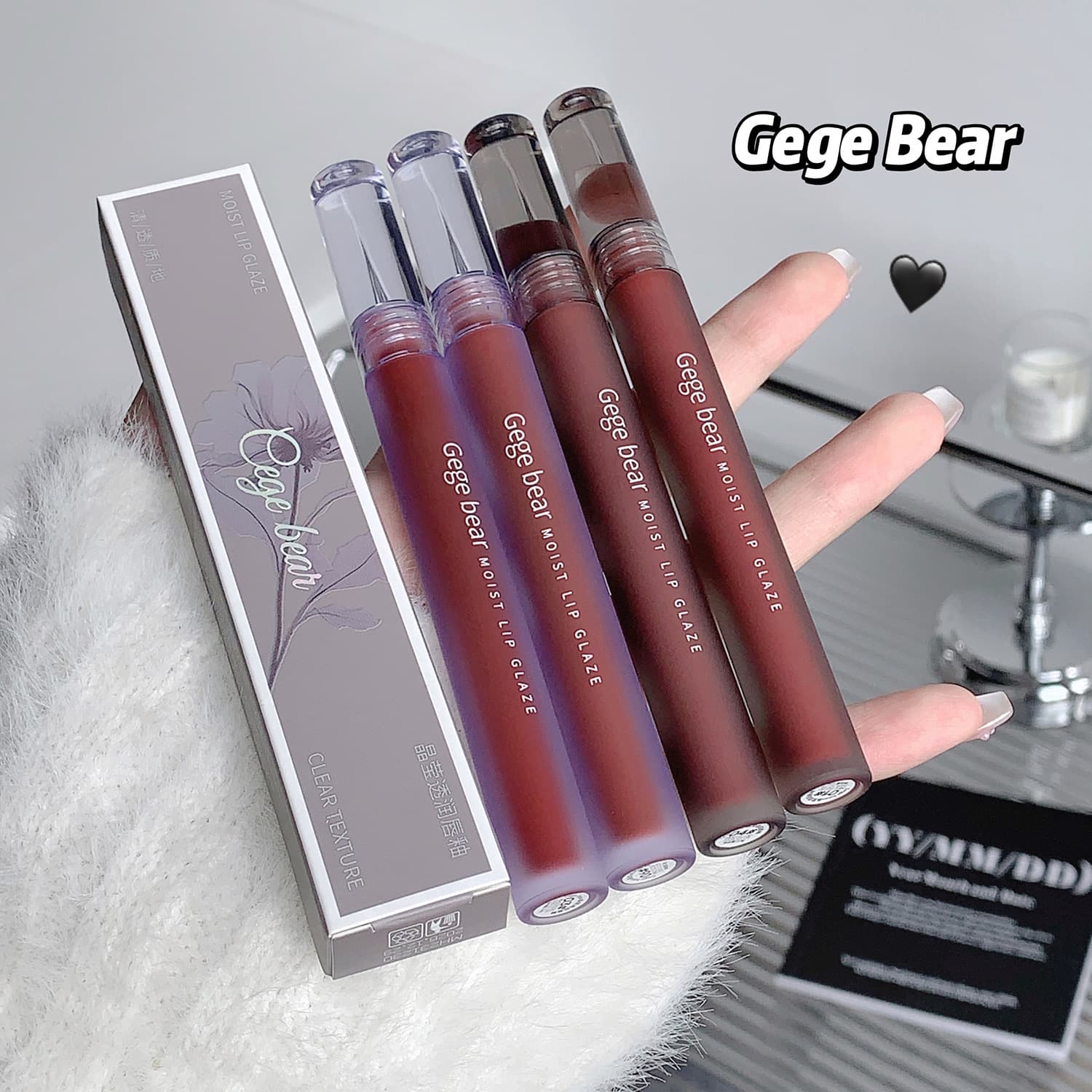 Gege bearGege bear crystal clear lip glaze matte matte non-drying long-lasting velvet whitening lip gloss
