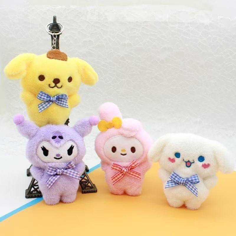 Cute Sanrio Kuromi Cinnamon Dog My Melody Plush Keychains, Backpacks, Bag Charms, Student Wholesale