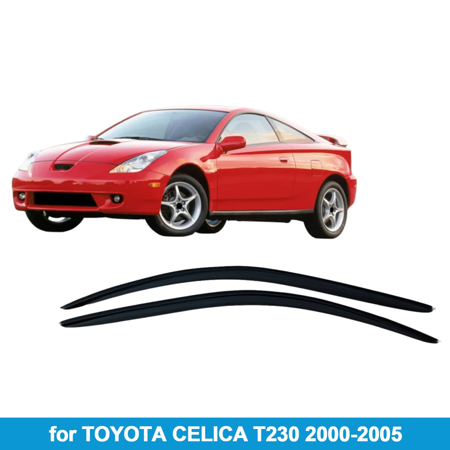Suitable for Toyota Celica 2000-2005, rain and sun deflectors, side window visors, thickened rain guards, enhanced transparency