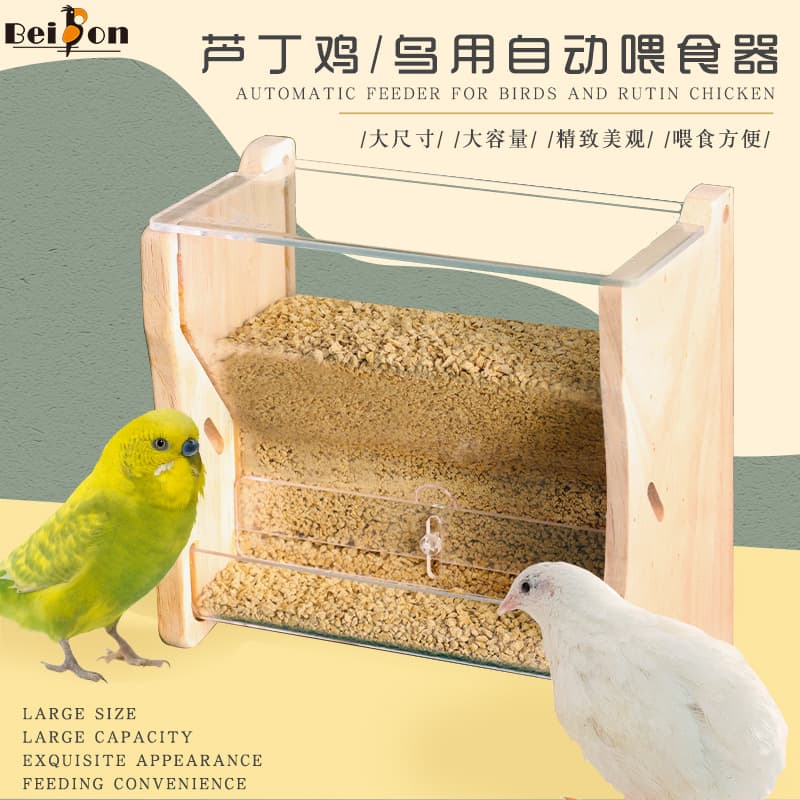 Rutin Chicken Feeder Automatic Groove Parrot Bird Feeding Box Feeding Pot Feeding Supplies