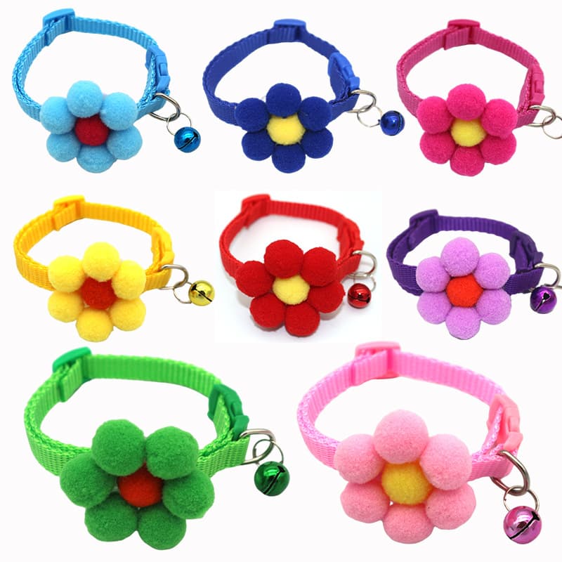 New Bow Collar Flower Cat Collar Dog Collar Pet Supplies Factory Direct Sales Cross-Border Preferred