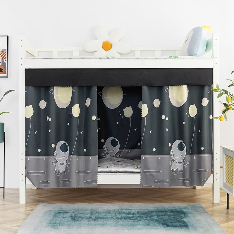Dormitory Bed Curtain Canopy Bed Skirt Bed Net Curtain Bed Cloth College Student Upper and Lower Bunk Cartoon Bed Skirt Fixed No Stand