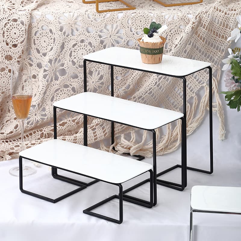 Elegant Multi-Layer Cake Stand Dessert Table Plate High Footed Bread Mousse Cup Display Tray Simple Style Ceramic Plate
