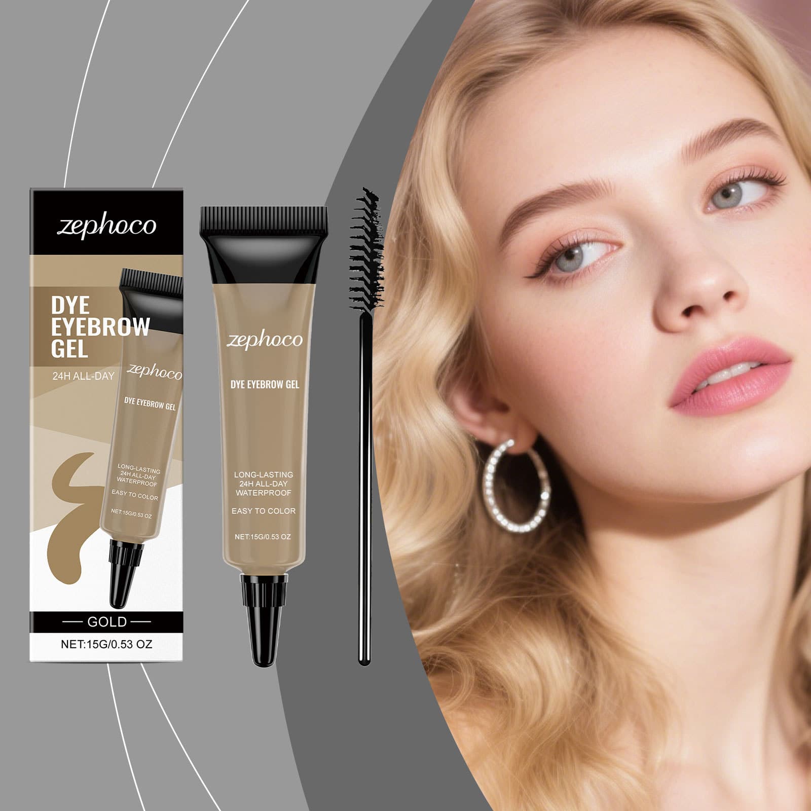 Zephoco Gold Waterproof Long-Lasting Eyebrow Pomade Smooth Texture Daily Application Flowy Beginner-Friendly Eyebrow Pomade