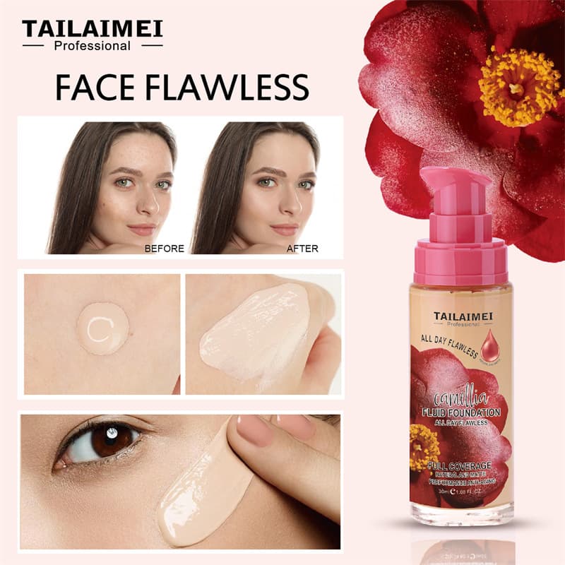 Tellemay Cross Border Camellia Foundation Concealer Lasting Full Coverage Moisturizing Brightening Matte Foundation
