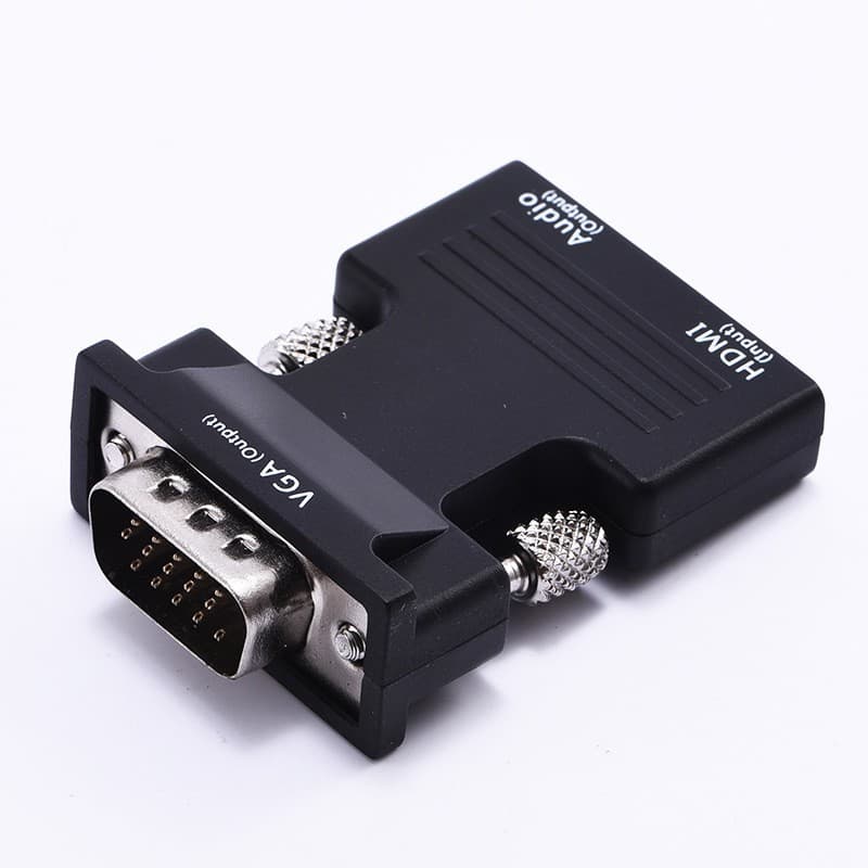 HDMI to VGA Adapter Audio Computer Projector HD Video Converter Male to Female Cable 1080P Resolution No Power Management