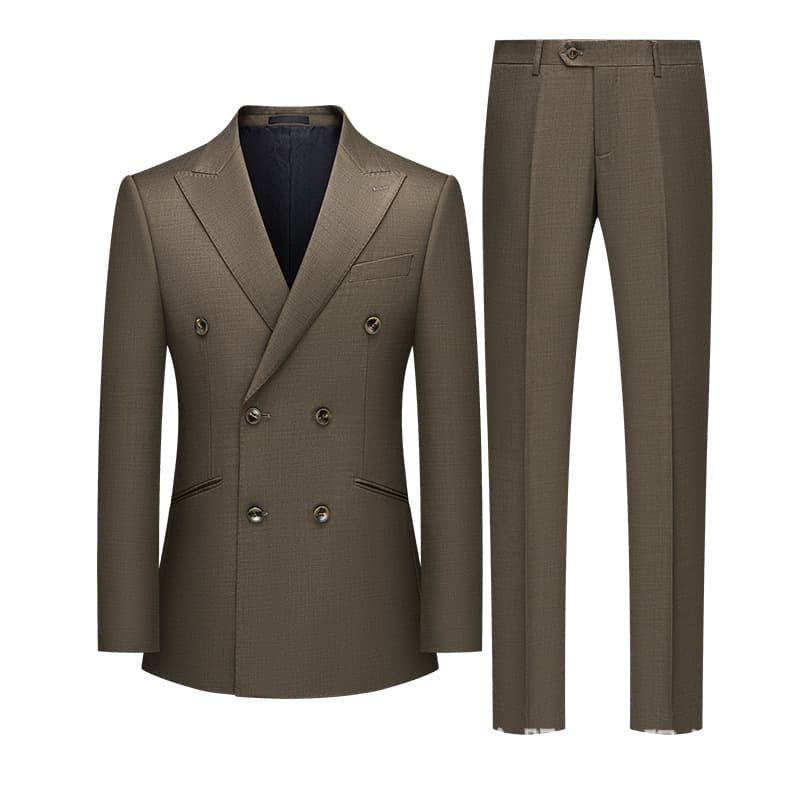 New men's suit wedding dress Korean style double breasted men's business casual suit two-piece suit
