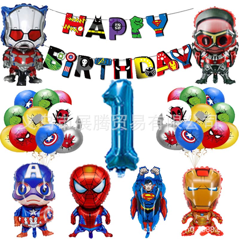 Cross-border Superhero Spider-Man Theme Aluminum Film Balloon Set for Holiday Birthday Party Decoration