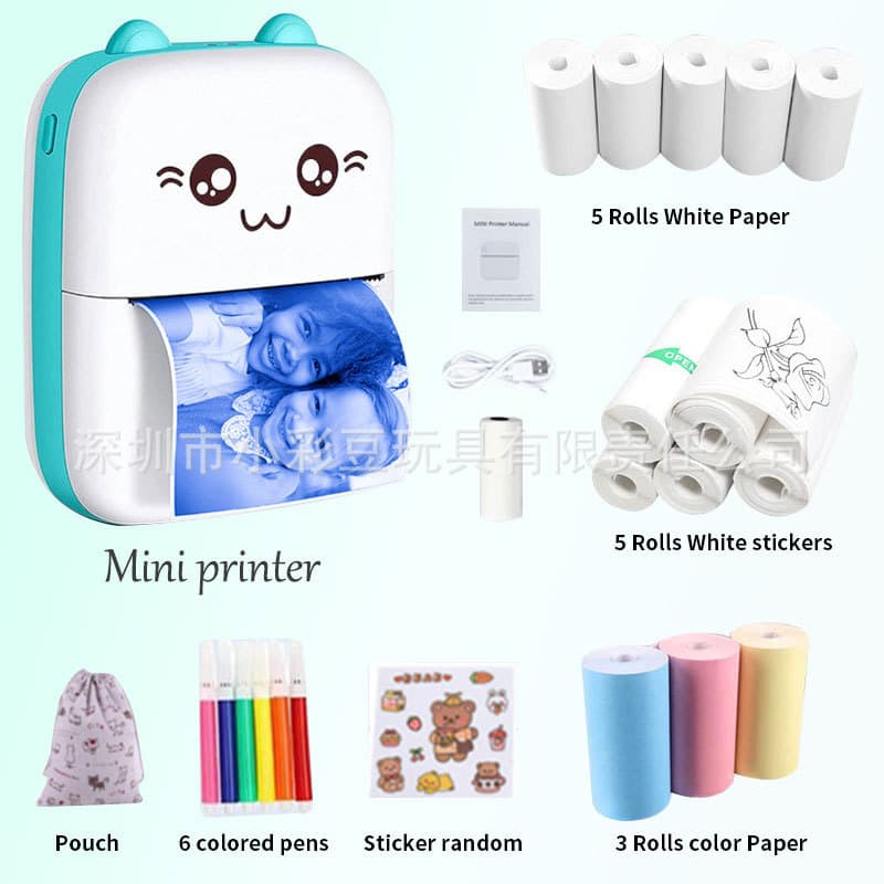 Cross-border hot-selling student printer, home-connected mobile phone Bluetooth printer, wrong question sorting, portable mini printing