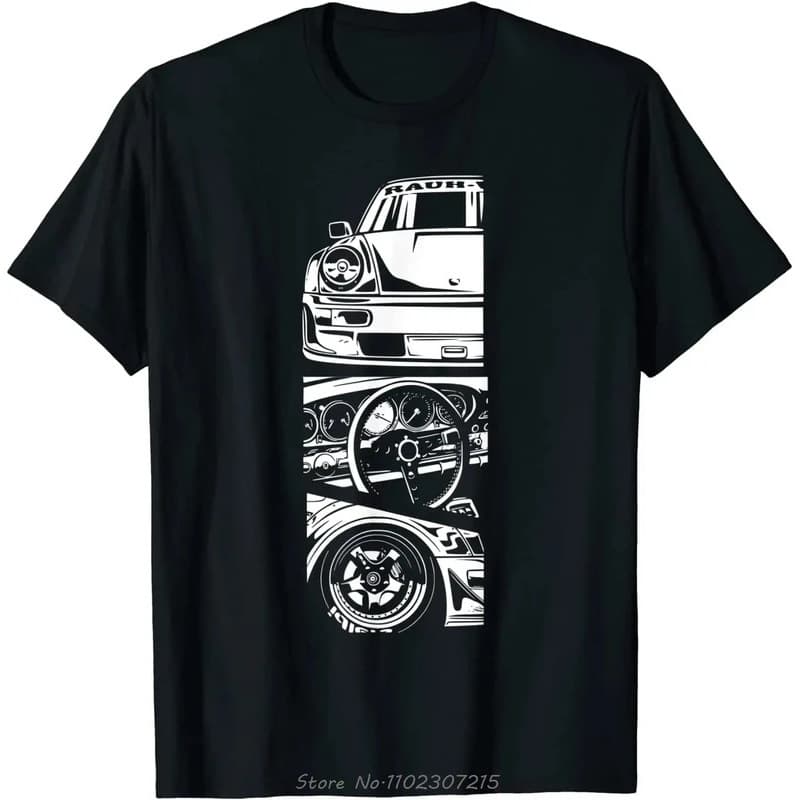 European Size Cotton Men's Clothing JDM Japanese Automotive Retro Race Ov