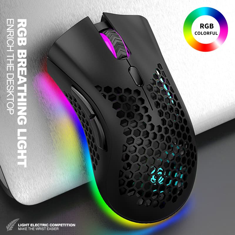 Viper BM600 Bluetooth Wireless Charging Mouse Lightweight Hollow Hole Colorful RGB Luminous Game Yamaha