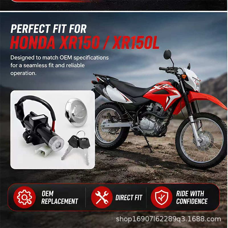 Compatible with Honda Motorcycle XR150 XR150L Lock Set Fuel Tank Cap Fuel Tank Lock
