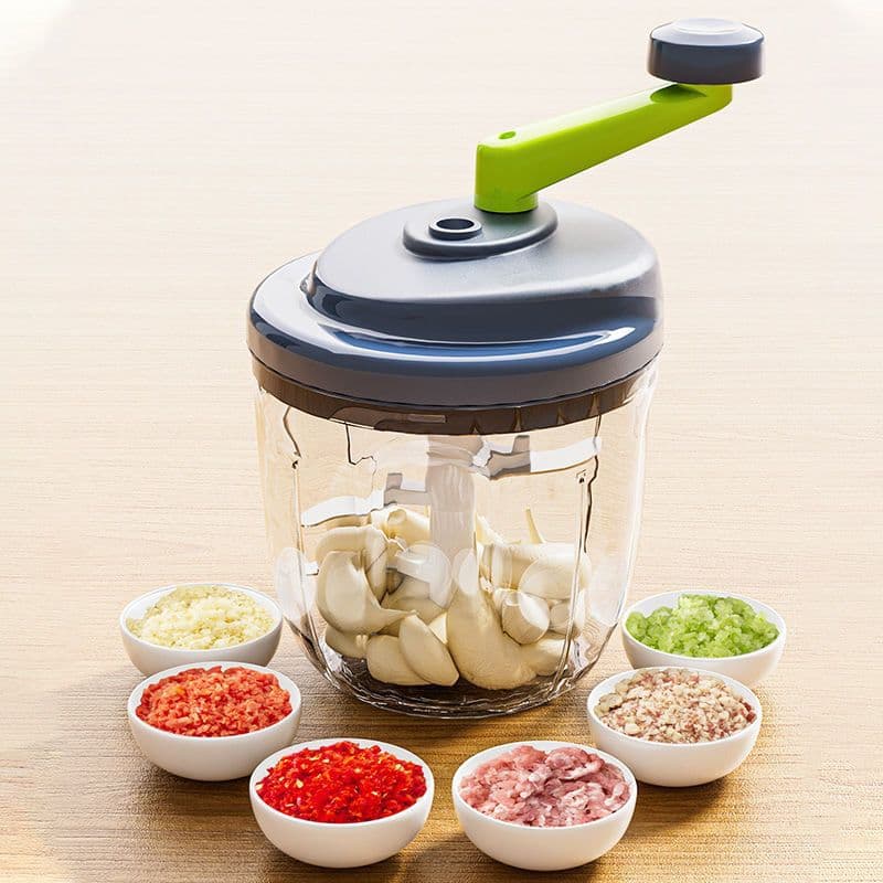 Manual Home Kitchen Vegetable Chopper Meat Grinder Hand Crank Vegetable Cutter Multifunctional Garlic Masher Garlic Press Baby Food Processor