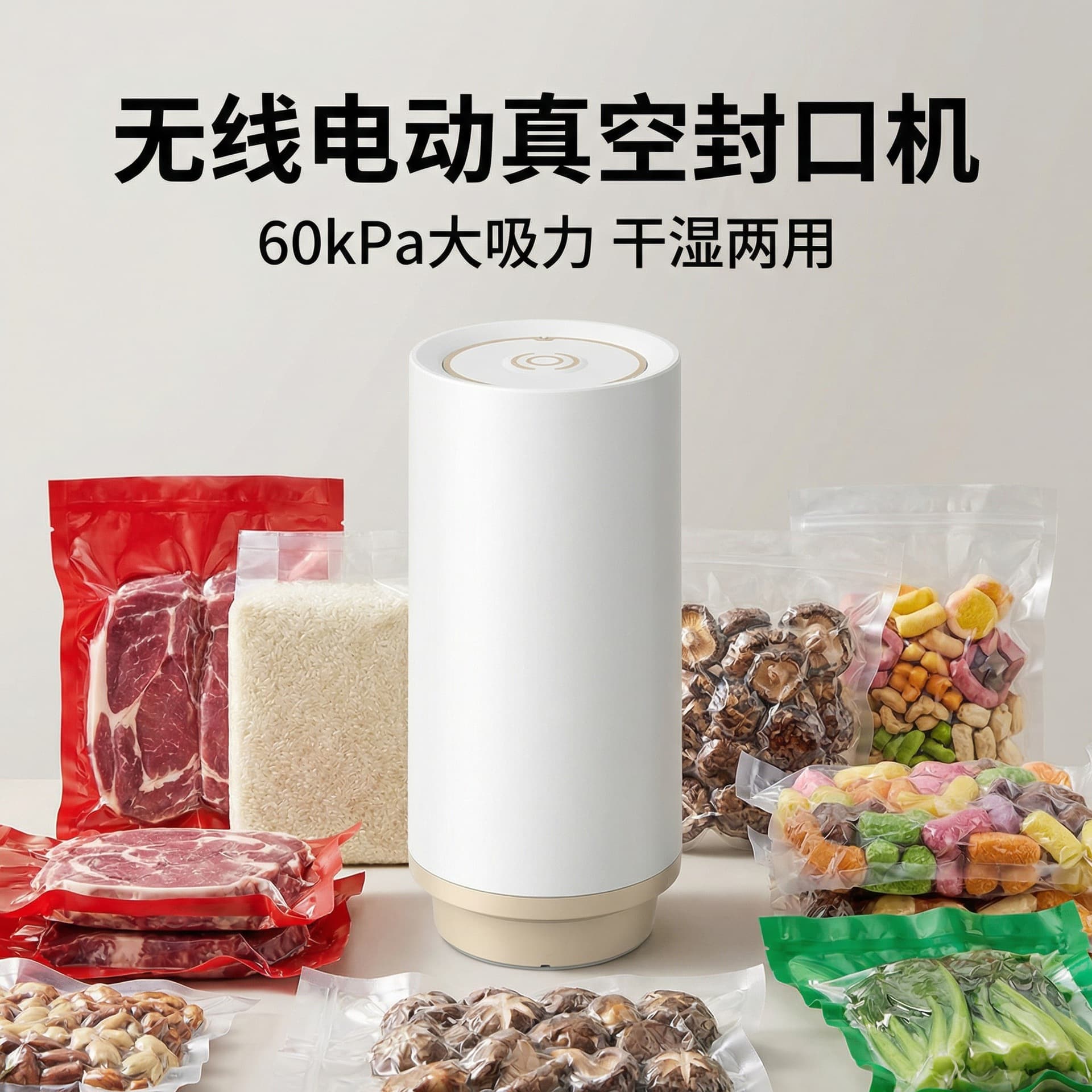 Original Wireless Vacuum Pump for Home Use, Small Rechargeable Portable Food Preservation Sealing Machine, Fully Automatic for Both Dry and Wet Use