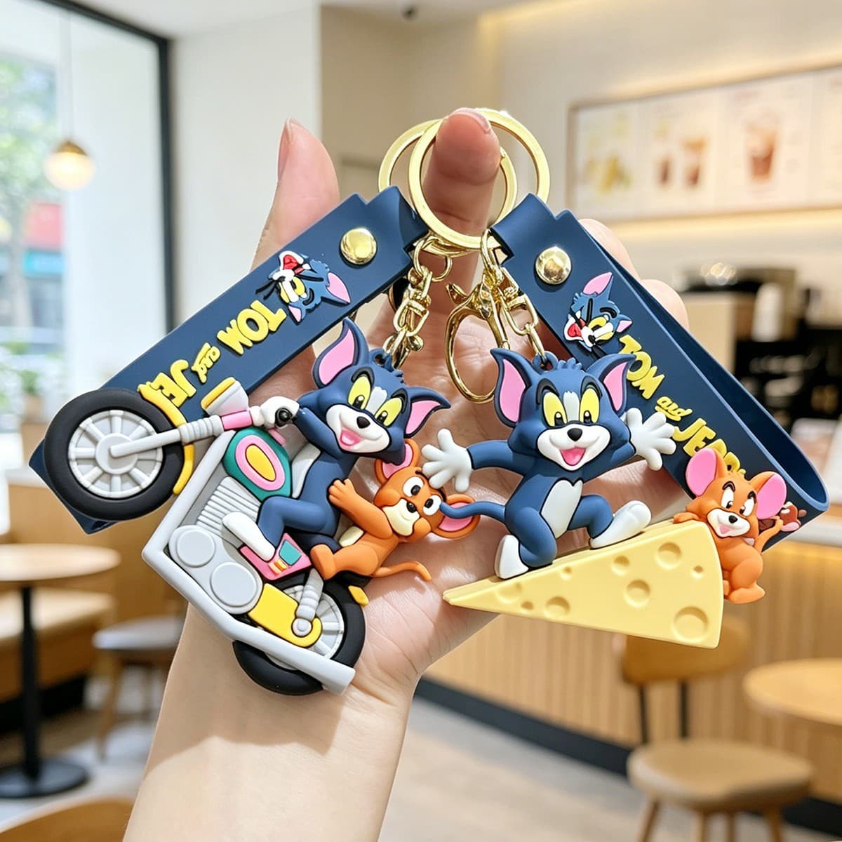 New Tom and Jerry Silicone Keychain Multi-Style Tom and Jerry Pendant Couple Bag Accessory Gift