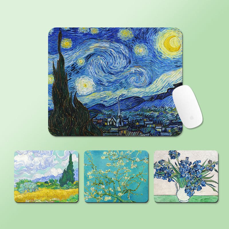 Van Gogh Oil Painting Mouse Pad Student Desk Mat Small Thickened Wrist Rest Creative Gaming Esports Keyboard Pad