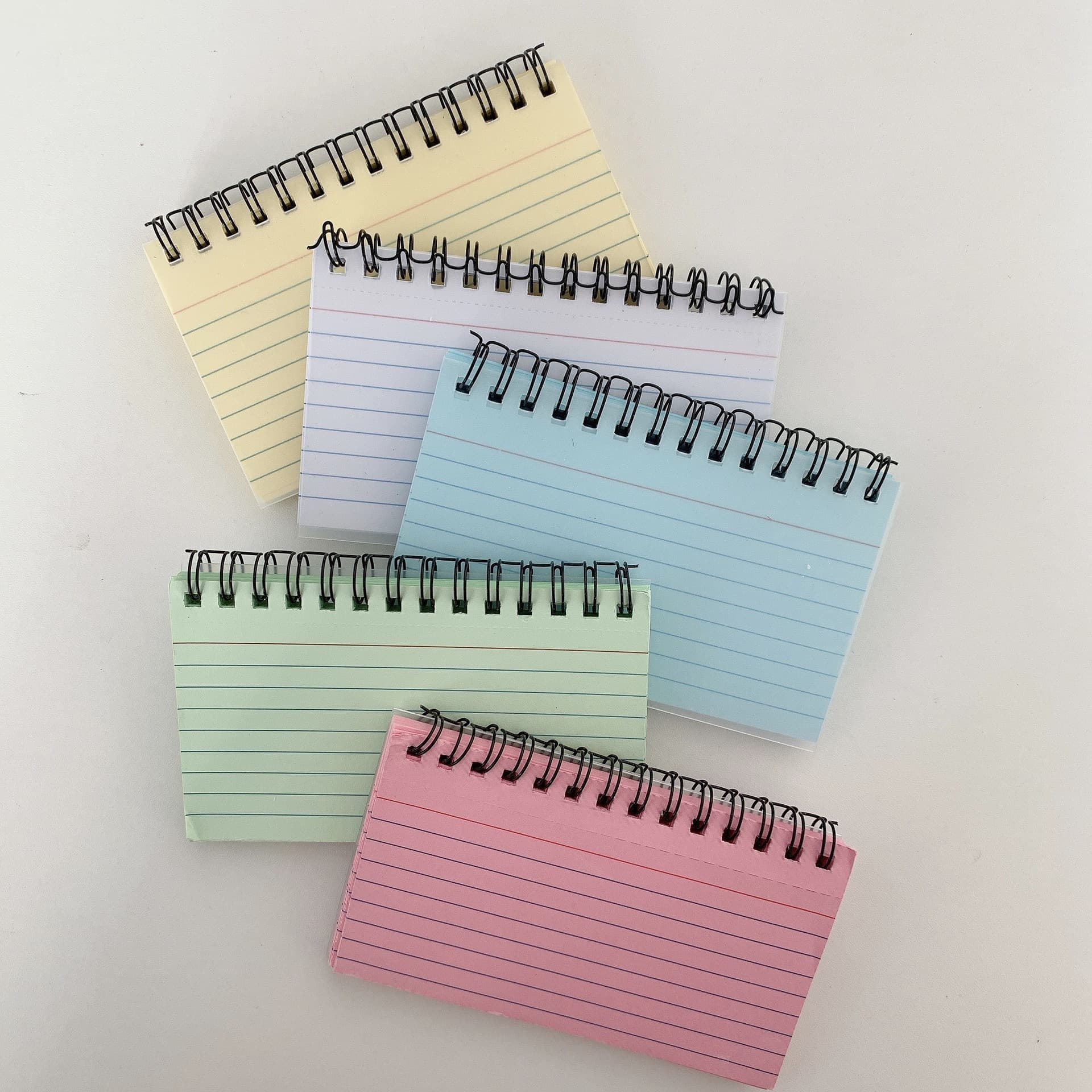Simple thickened and tearable multi-functional coil notebook, candy-colored horizontal line student portable notebook message index card