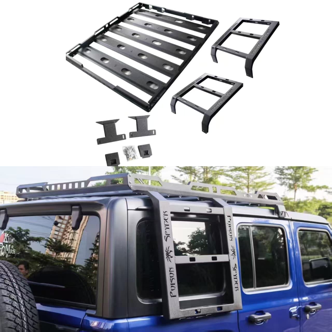 Cross-Border Car Luggage Rack Suitable for 18-25 Jeep Wrangler Everest Luggage Frame JL Wrangler Roof Rack