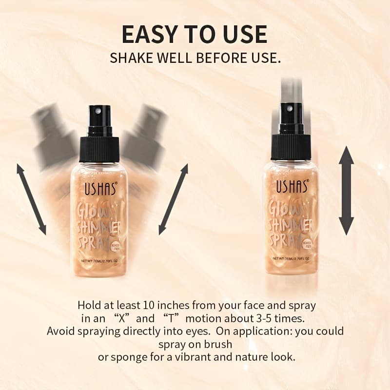Colorful Shimmer Highlighter Spray Pearlescent Glitter Brightening Waterproof Sweatproof Fine Shimmer Quick-Dry Full Body Use Cross-Border Exclusive