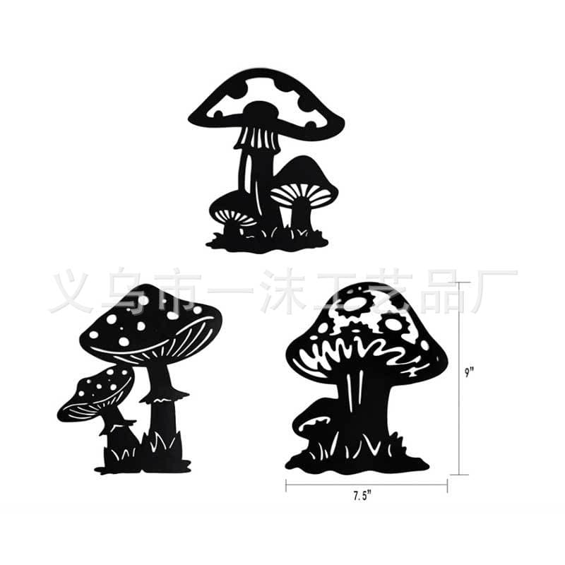 Metal Mushroom Wall Art Decor Minimalist Plant Wall Sculpture Kitchen Hanging Craft