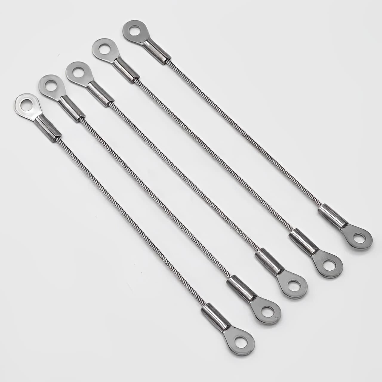 In-stock 304 stainless steel pressed eye terminals, iron wire aluminum sleeves, safety hanging ropes, insurance-coated wire ropes.