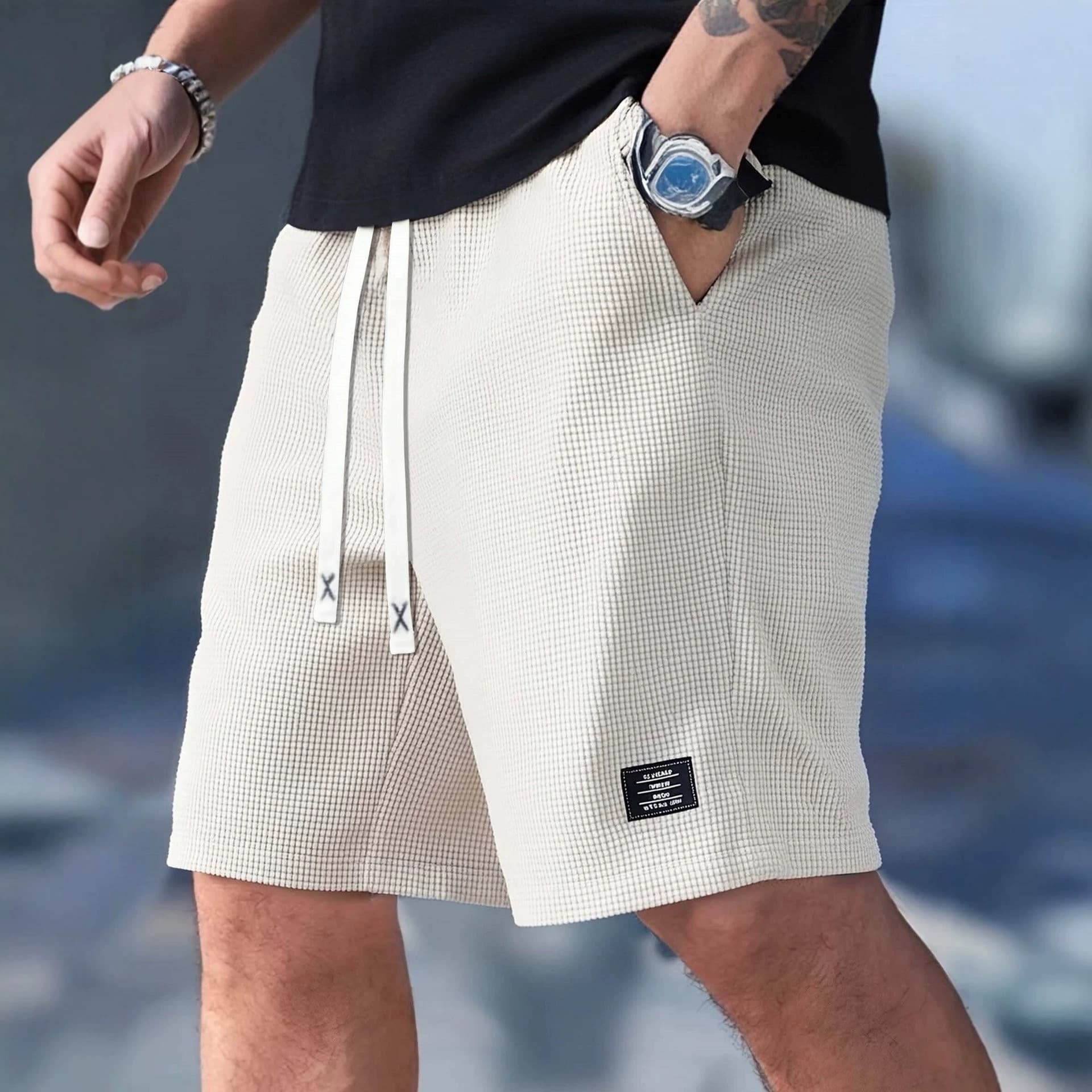 European/American Summer Men's Pants Casual Sport Trendy Brand 5-Inch Corn Grain Corduroy Shorts