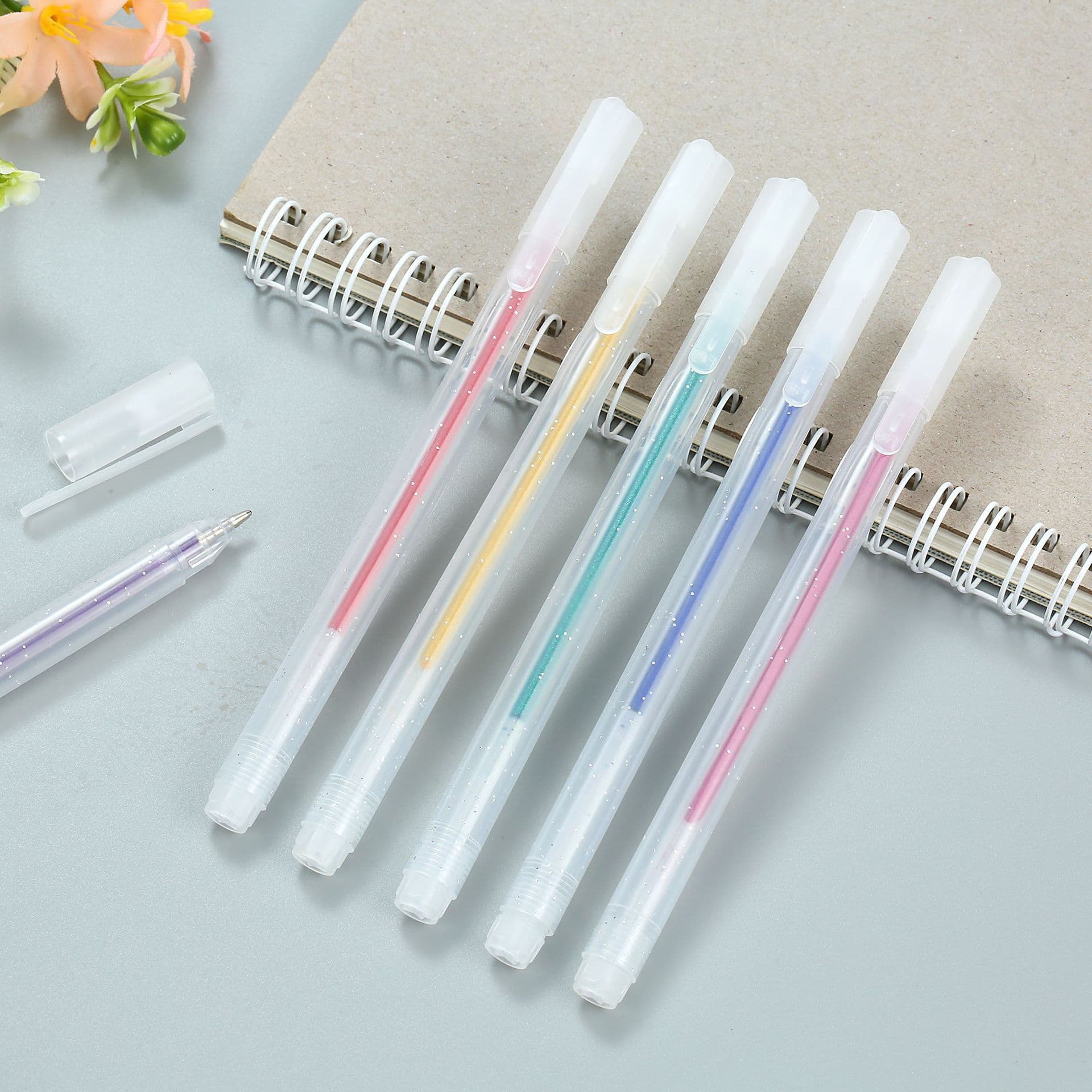 Highlighter Pen White Highlighter Refill 0.5mm Needle Tip Pastel Gold Silver White Pen Journal Gel Pen Fluorescent Pen