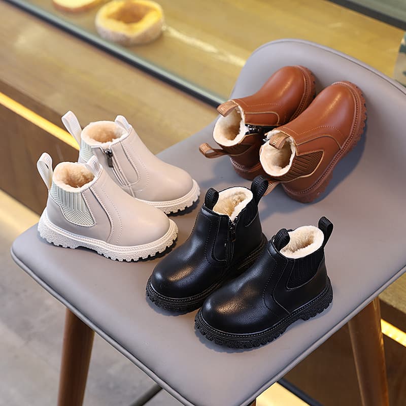 Girls' Winter Fashion Boots, Children's Casual Short Boots, Toddler & Youth Stylish Low-Top Cotton Boots, Girls' Martin Cotton Boots