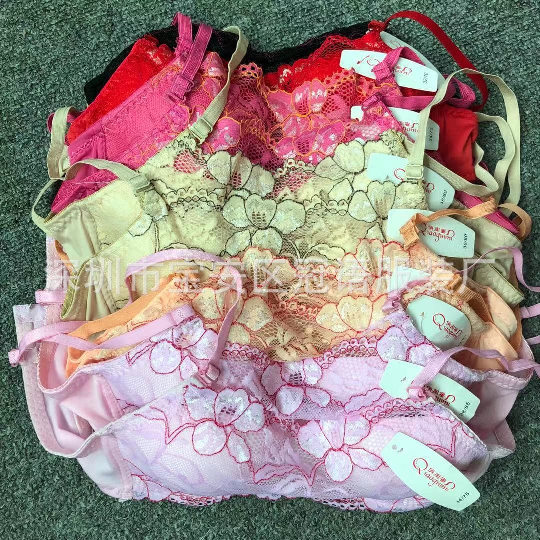 Lace Embroidered Adjustable Women's Bra Underwear Stock Wholesale Bolivia Brazil bra stock