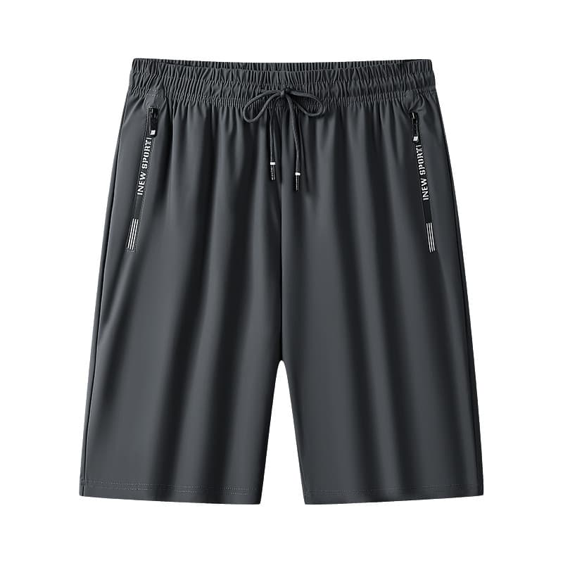 Summer Men's Sports Nylon Ice Silk Loose Fit 5-Inch Shorts High-Quality Zipper Ice Silk Shorts Men's Summer Shorts