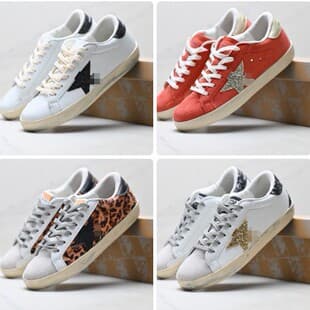 Five-Pointed Star Golden Goose Cowhide Distressed Comfortable Versatile Low-Top Skate Shoes