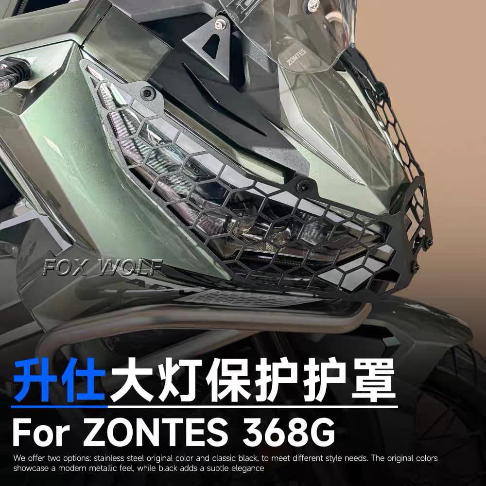 For ZONTES 368G Modified Headlight Cover Front Headlight Protective Cover Stainless Steel Shield Personalized Modification