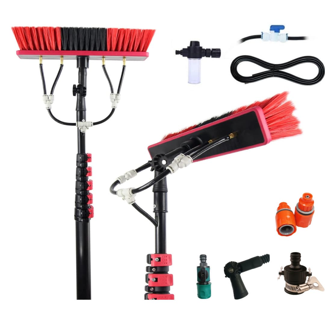 Photovoltaic Panel Cleaning Tool, Water Brush, Glass Cleaning Brush, Aluminum Alloy Extended Telescopic Rod Brush
