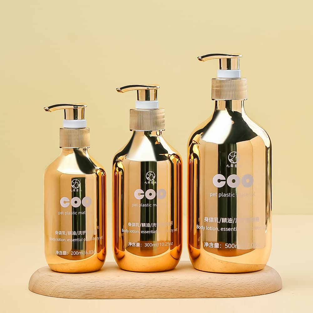 pet plastic hair care massage essential oil press bottle 200/300/500ml shampoo shower gel bottle