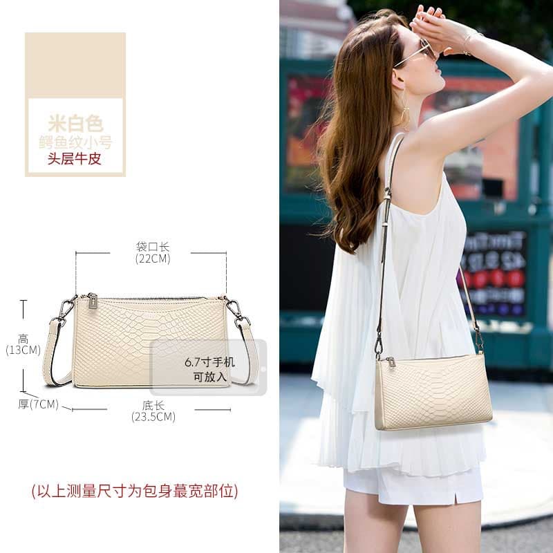 Genuine Leather Handbag for Women 2026 New Spring/Summer Young Mom Cowhide Shoulder Bag Crossbody Small Square Bag