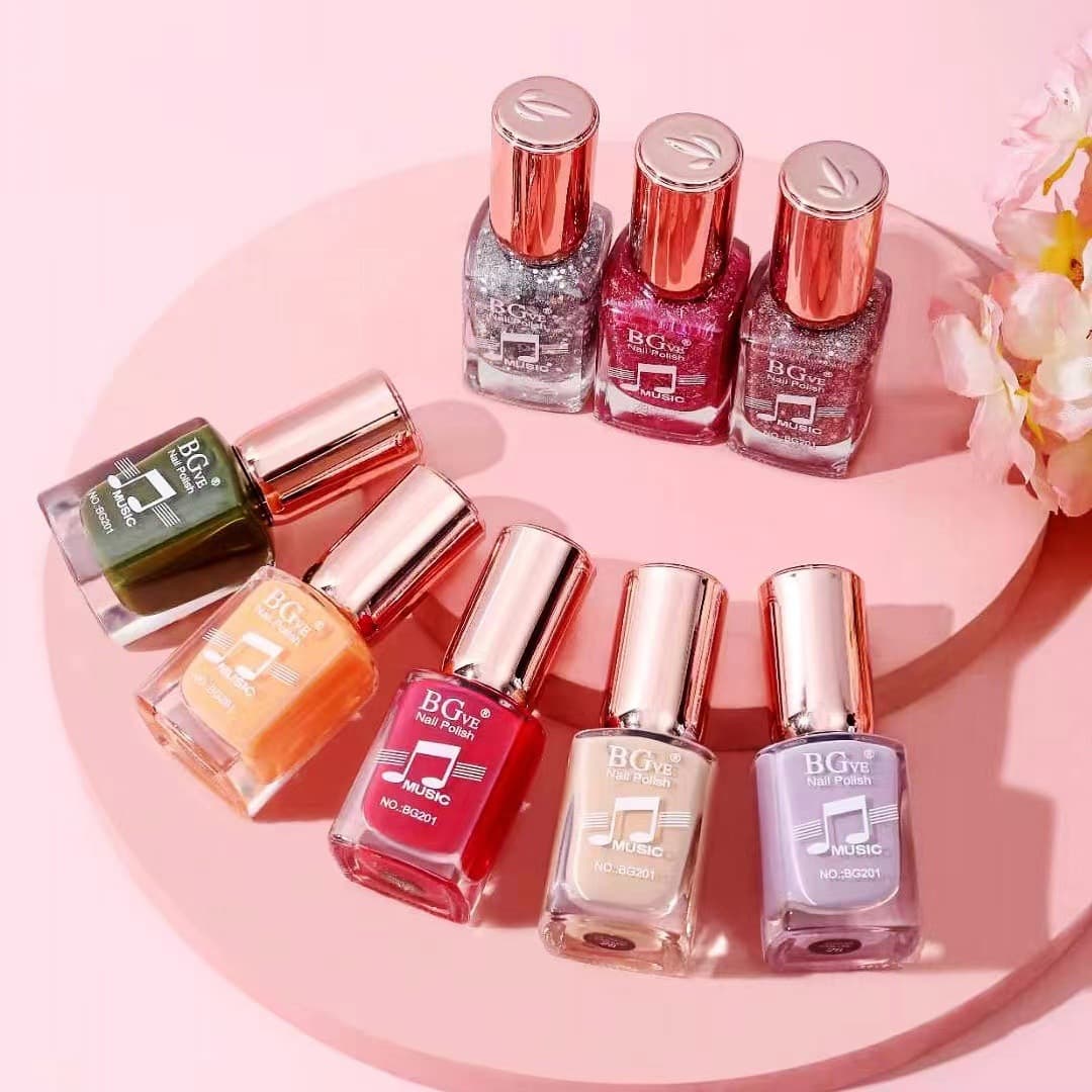 New Non-Peel Colorful Glitter Nail Polish Oily Transparent Quick-Dry No UV Lamp Needed Nude Student Set Nail Polish