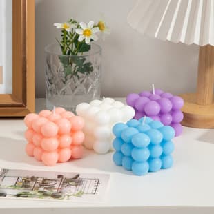 Ins-style internet-famous creative bubble shape cube aromatherapy candle wholesale, minimalist home scented candle decor factory