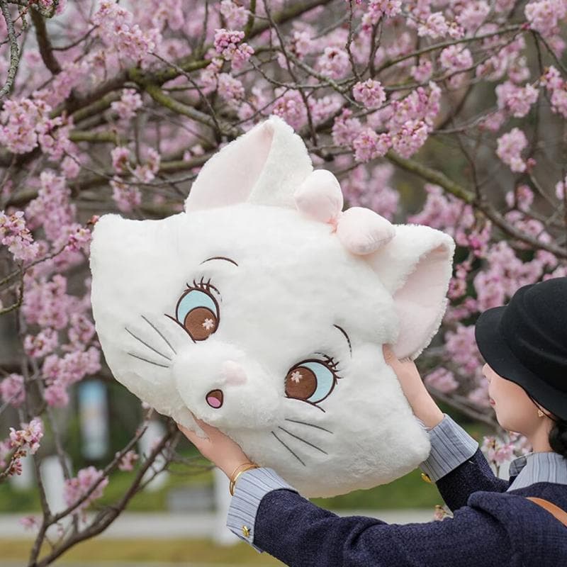 Cartoon Pink Kawaii Sakura Marie Cat Plush Large Doll Hugging Pillow Car Headrest Cushion Air Conditioning Blanket