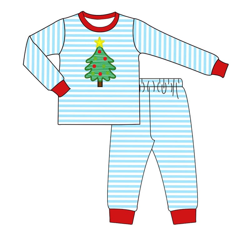 Custom Clothing for Cross-border Amazon and AliExpress, Christmas Children's Pajamas, Round Neck Girls' Pajama Sets