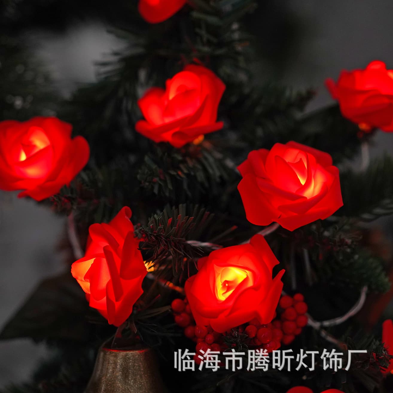 New LED real rose string lights, small lanterns, Valentine's Day wedding, romantic proposal, confession decorations, flashing lights