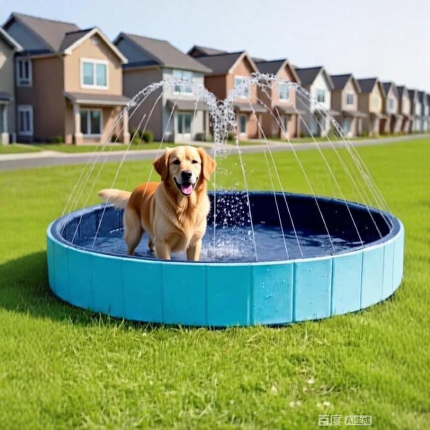 Pet spray pool, dog paddling pool, outdoor foldable PVC bath pool, pet bath toy