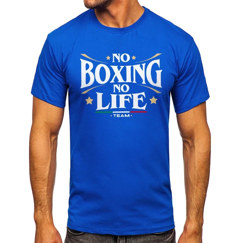 [Cross-border EU Size] No Boxing No Life Gym Printed Vintage Men T-shirt