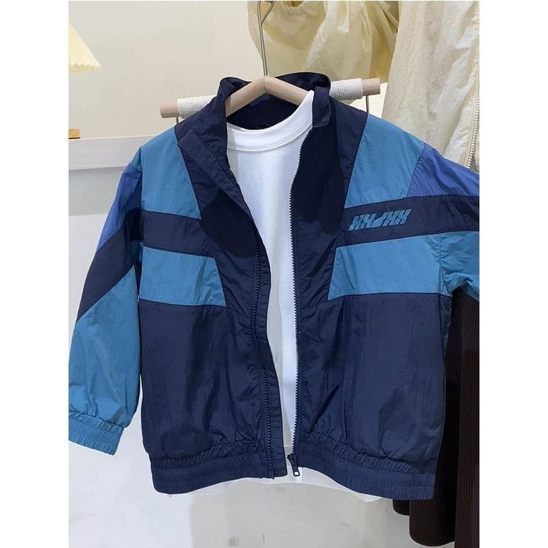 Boys' Jacket Kids Windbreaker Spring 2025 New Trendy Street Style Youth Casual Camp Collar Jacket